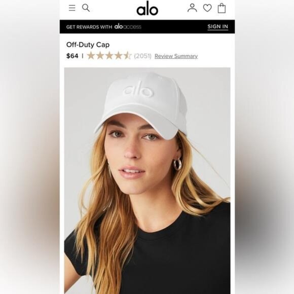 ALO OFF DUTY CAP WHITE EMBROIDERY LOGO & BRAND NEW main image 5